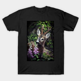 Roe Deer and Flowers T-Shirt